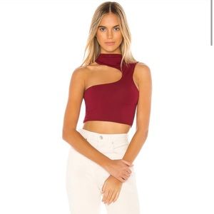 superdown kiara burgundy cutout top